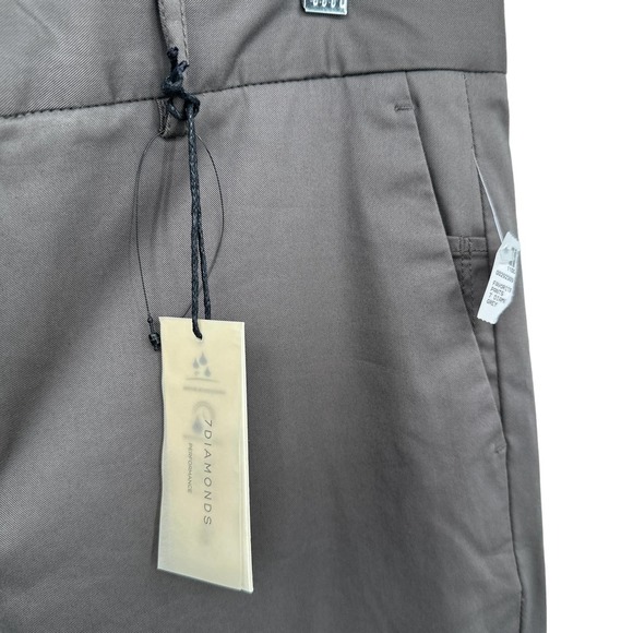 7 Diamonds Parker Chino Favorite Dress Pants Flat Front Gray Size 33/34 - Picture 3 of 7